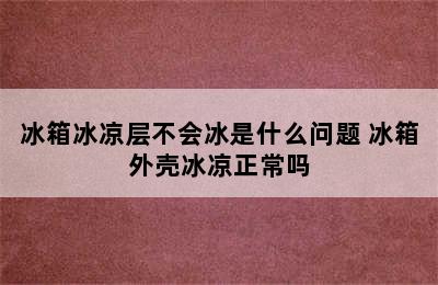 冰箱冰凉层不会冰是什么问题 冰箱外壳冰凉正常吗